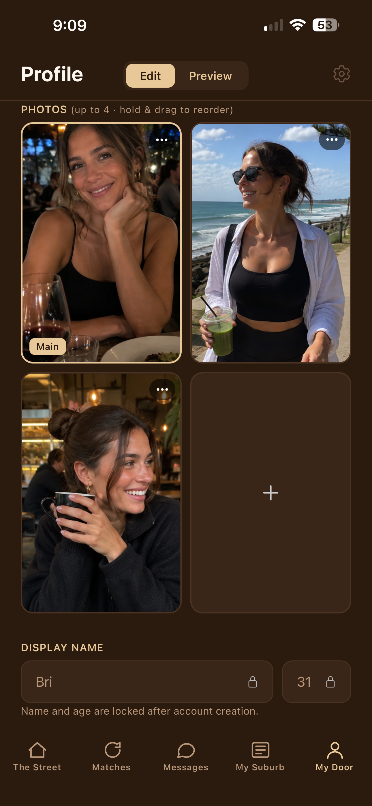 Doorstep app — dark theme, screen 2